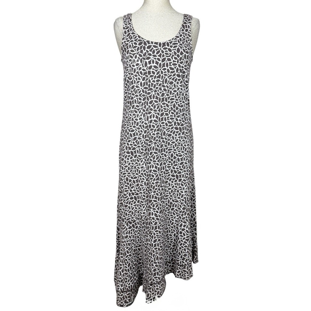 Fresh Produce Maxi Dress Womens S Brown Geometric Cotton Beach Resort Earthy